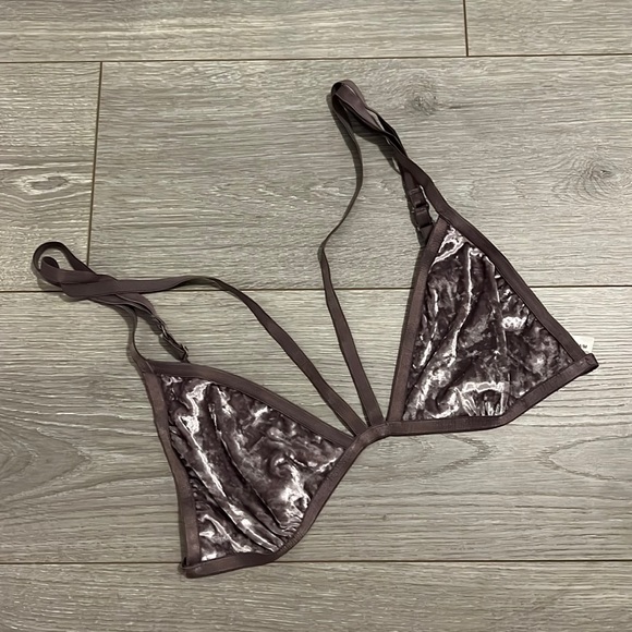 Velvet Strappy Bralette - Picture 1 of 5